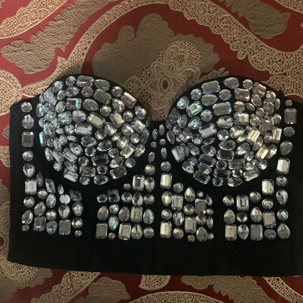 Rhinestone Encrusted Bustier with Extender